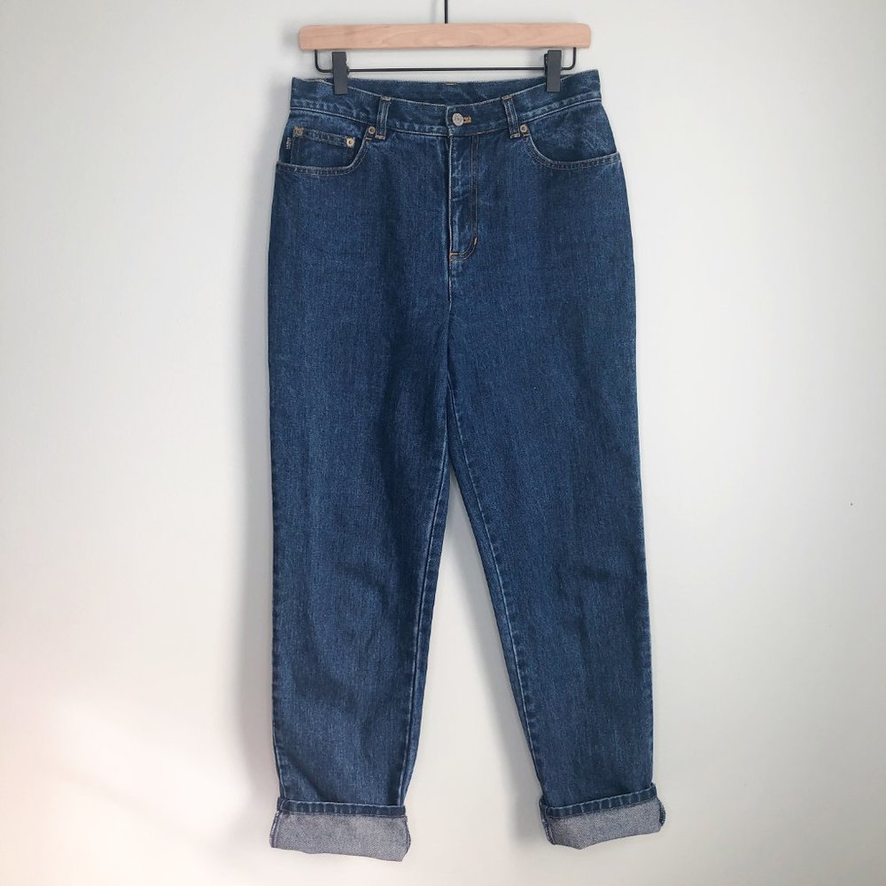 Vintage High Rise Straight Leg Stiff Denim Jeans